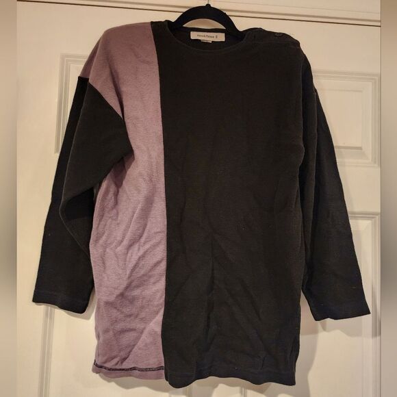 Hino & Malee vintage black and tan waffle knit top - Picture 1 of 4